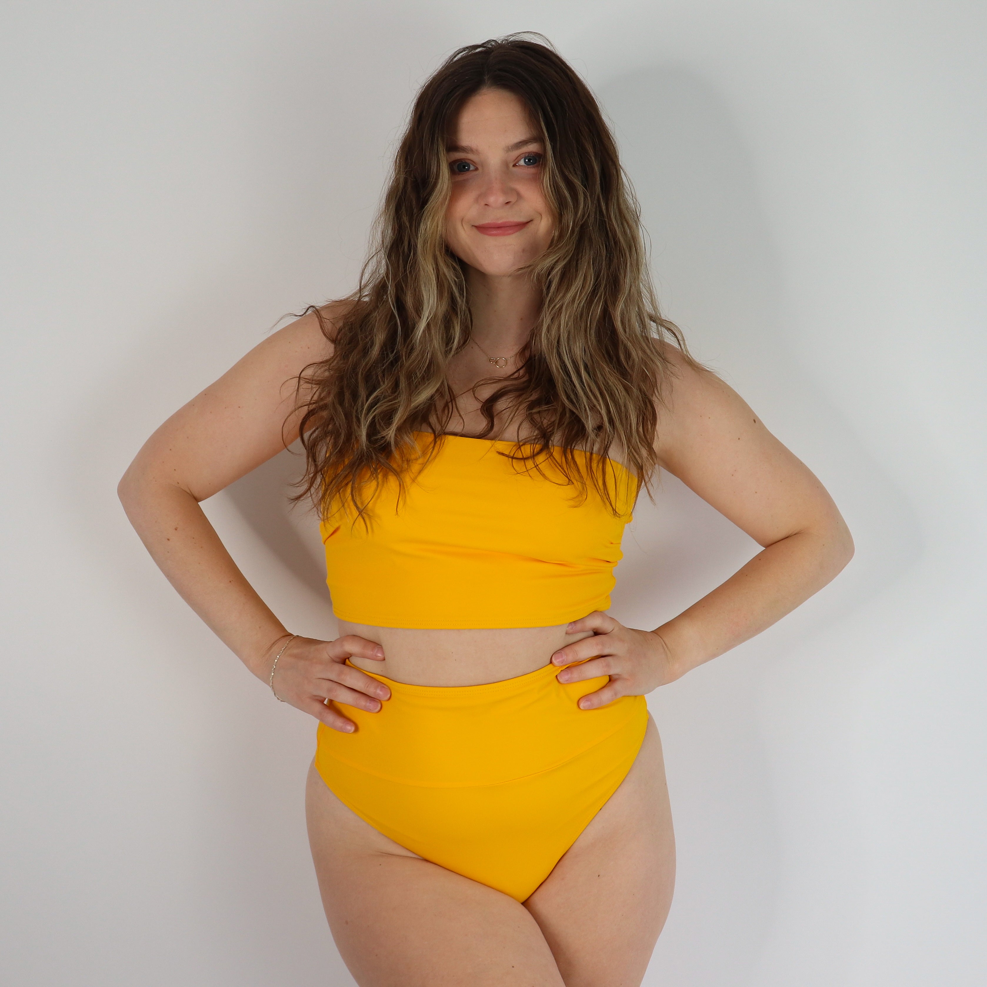 Final Sale Plus Size Bikini Set in Neon Yellow